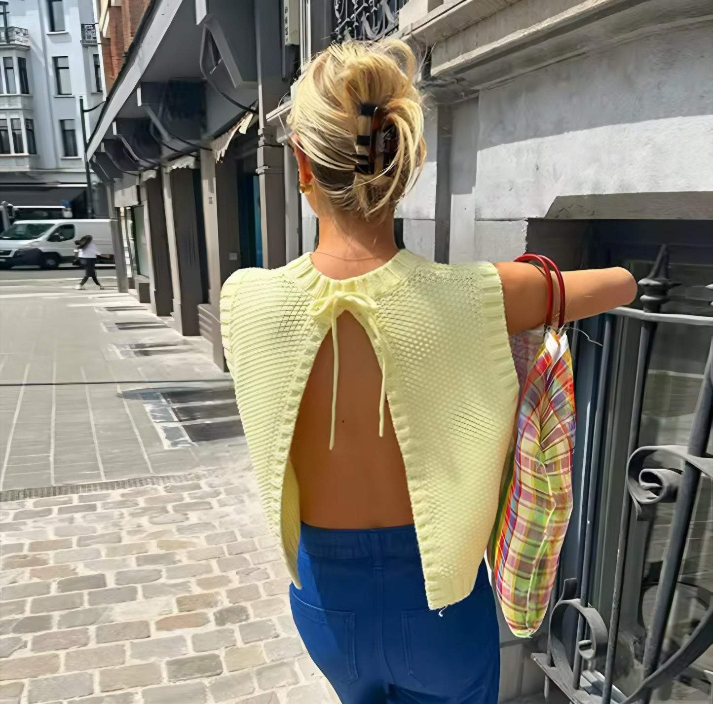 YELLOW BACKLESS Top